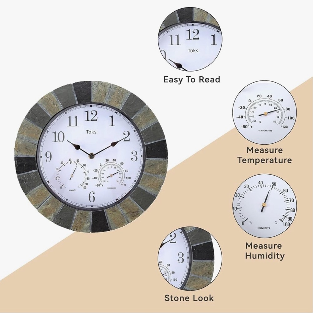 Lily's Home Slate Hanging Wall Clock - Picture 15 of 16